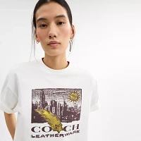 Collage Graphic Cropped T Shirt Organic Cotton