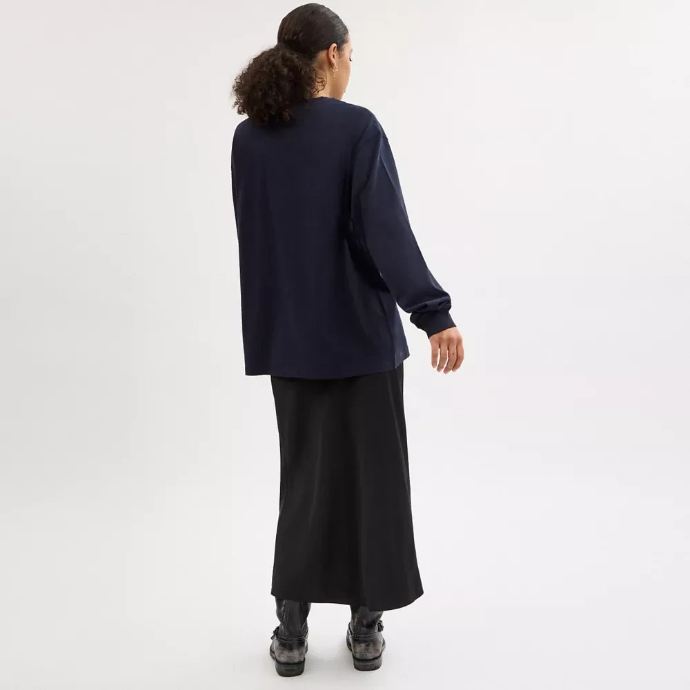 Collage Long Sleeve Relaxed T Shirt Organic Cotton