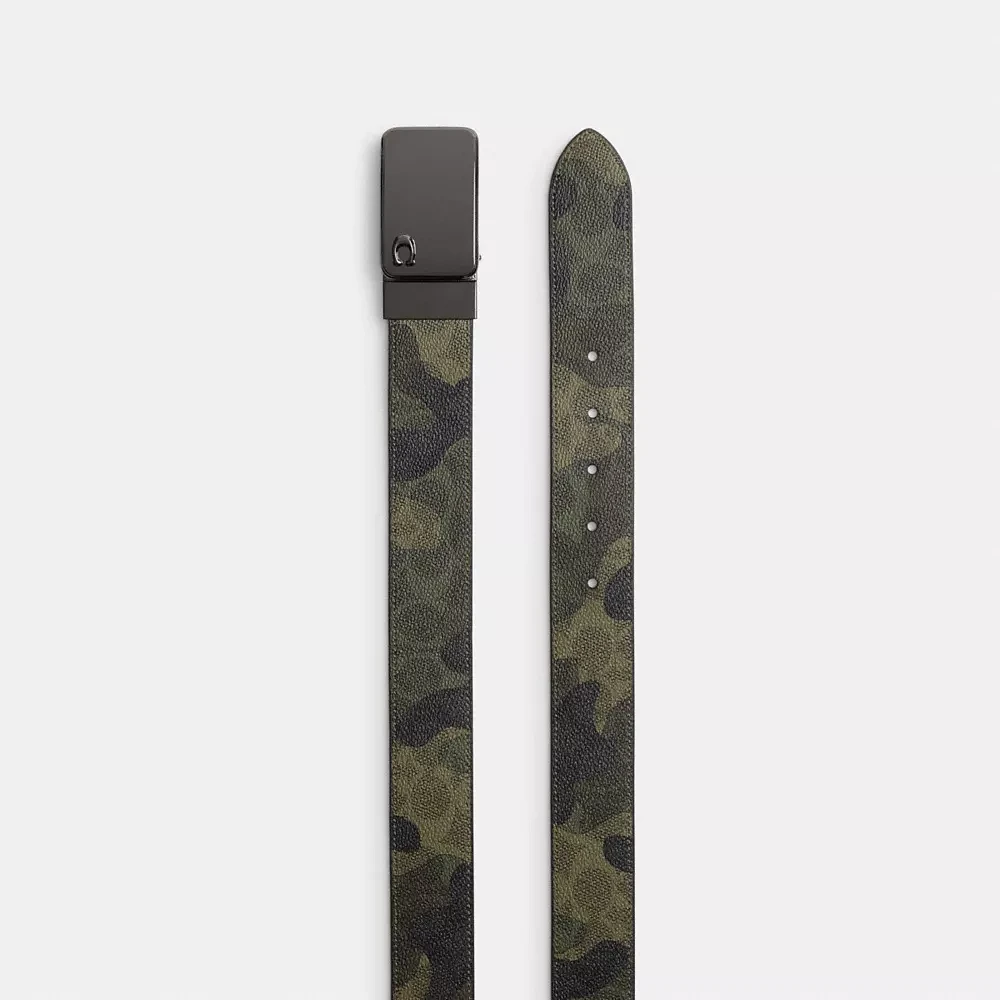 Signature Plaque Buckle Cut To Size Reversible Belt With Signature Camo Print, 38 Mm