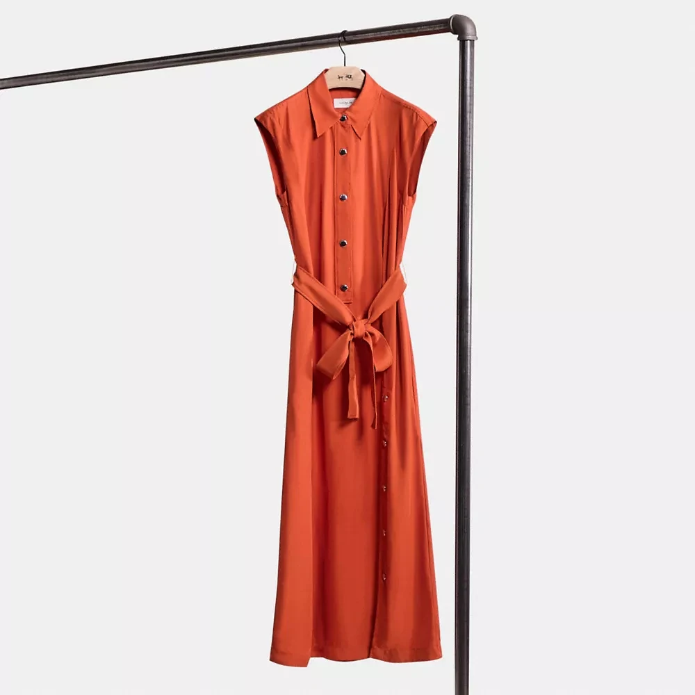 Restored Long Shirt Dress With Side Slit