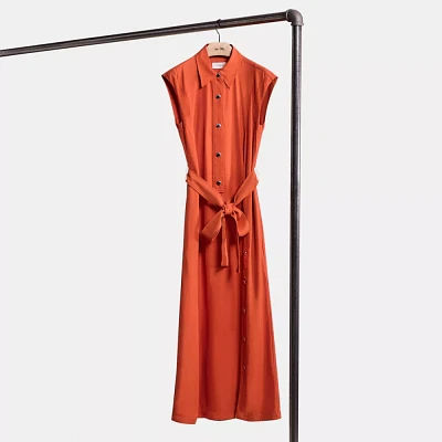 Restored Long Shirt Dress With Side Slit
