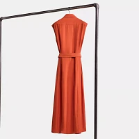 Restored Long Shirt Dress With Side Slit