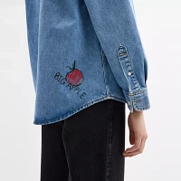 Sketch Print Denim Shirt Organic And Recycled Cotton