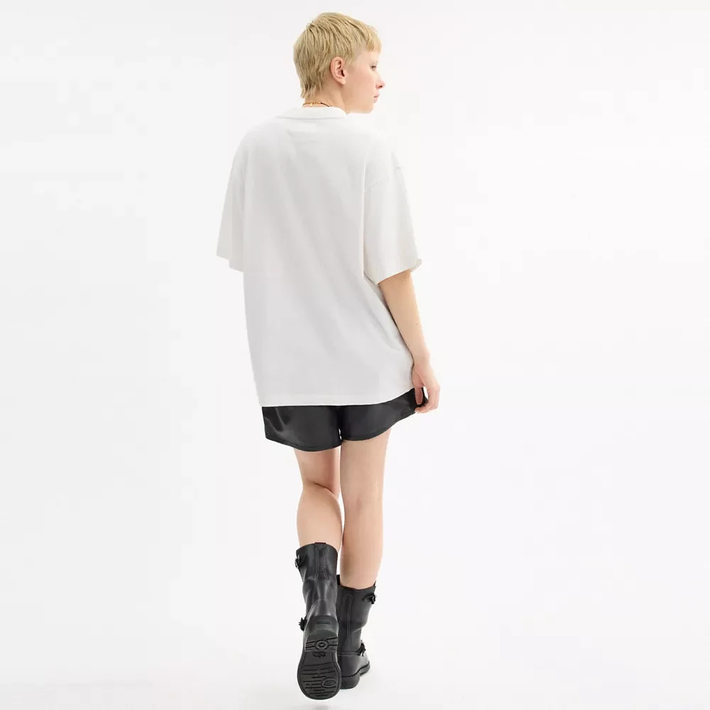 Cursive Coach Embroidered T Shirt Organic Cotton