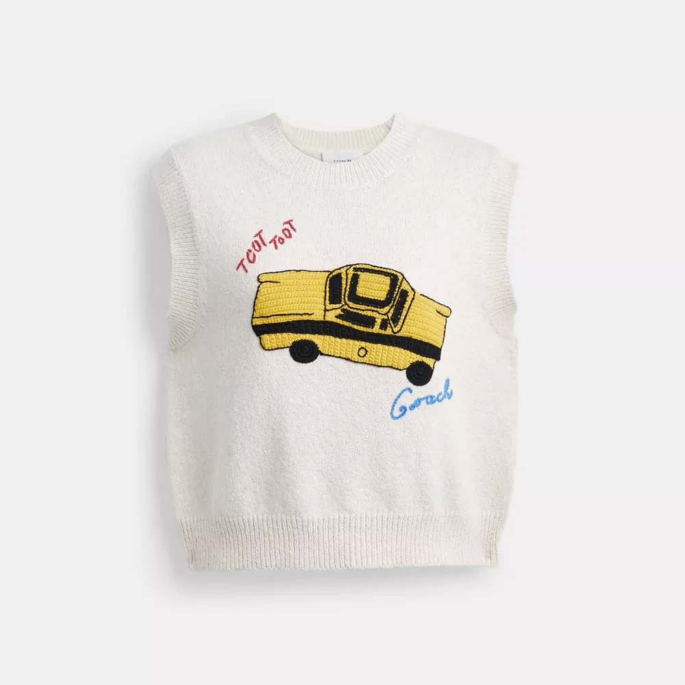 Sketch Print Sweater Vest