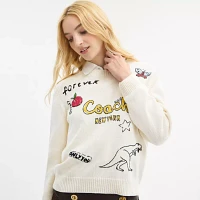 Sketch Print Crewneck Sweater Organic Cotton