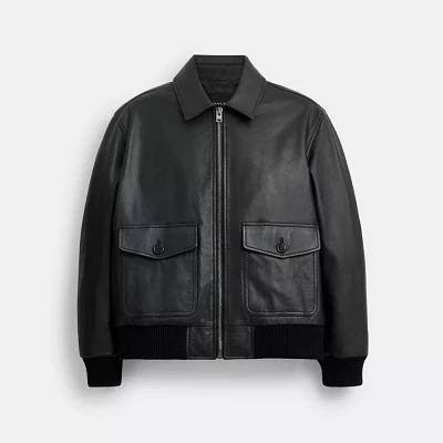 Leather Bomber Jacket