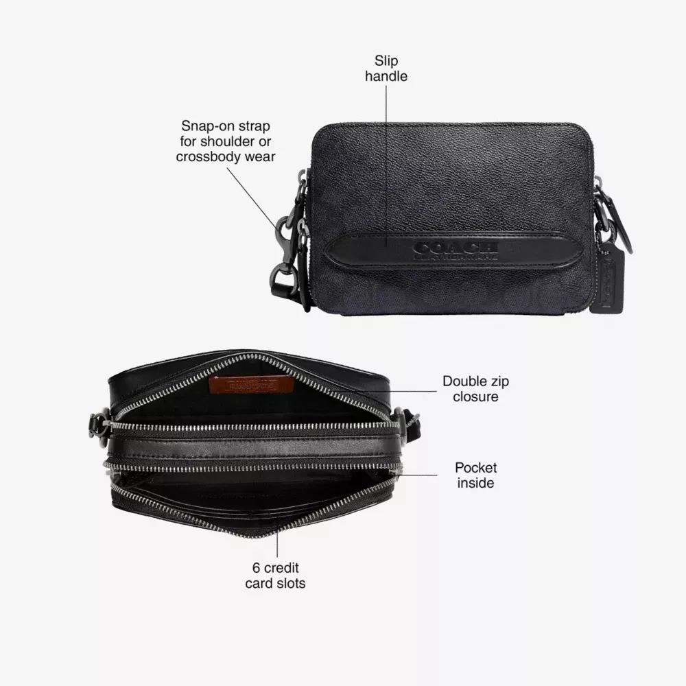 COACH】チャーター フラップ クロスボディ 18 確かめれ CR754 BLK