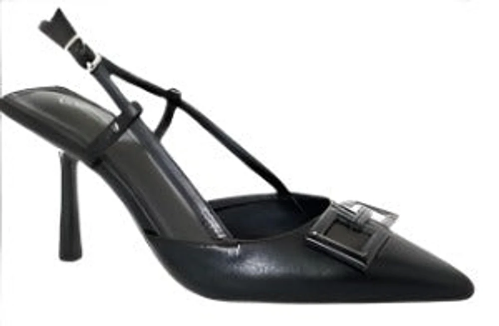 Women Stiletto Slingback Pump: blk