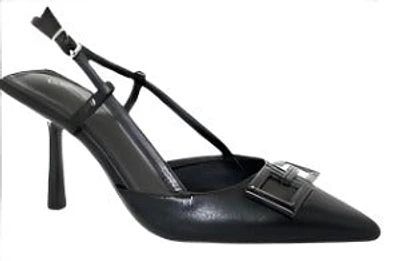 Women Stiletto Slingback Pump: blk