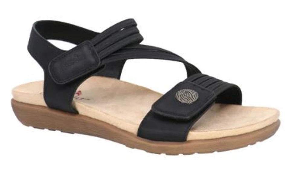 Lady Comfort Women's Brianna flat sandal: Blk