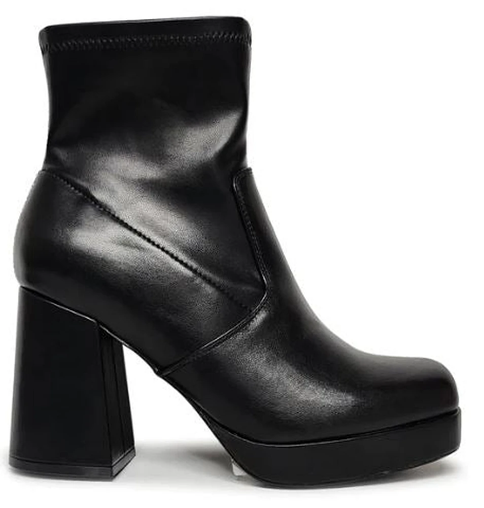 Women's Platform Dress ankle booties: blk