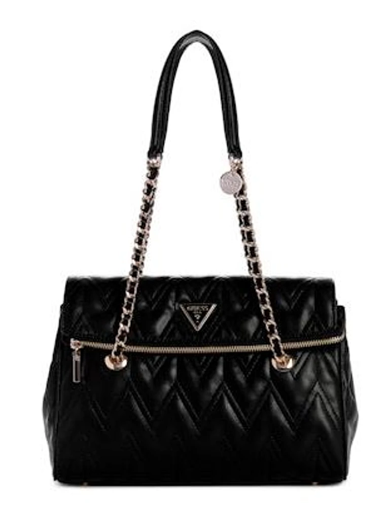 Guess Eda 3 Compartment Shoulder Handbag: Blk