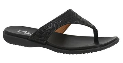 Taxi Rhinestone thong sandal- blk