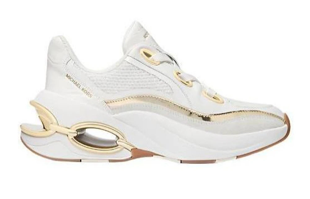 Michael Kors Toni Mixed-Media Trainer Sneakers: P.gld