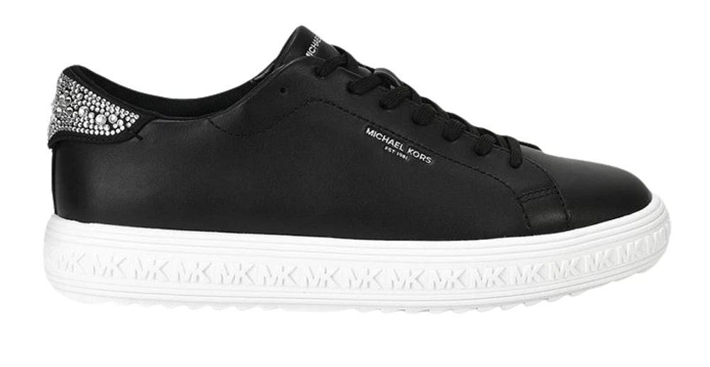 Michael  Kors Grove Lace Up Rhinestone Sneakers: blk