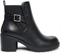 Women Lugsole Puggle Ankle Boots:blk