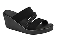 Skechers womens Rumble on - Social Glam Wedge Sandal