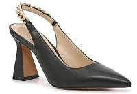 Vince Camuto Leather Chained Sling Back Pumps: blk