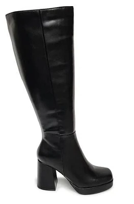 Women's Platform Dress Tall boots: blk