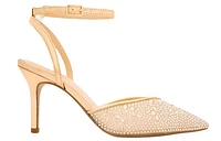 Women's Stiletto Rhinestone Dress Shoes : Penny/Gold