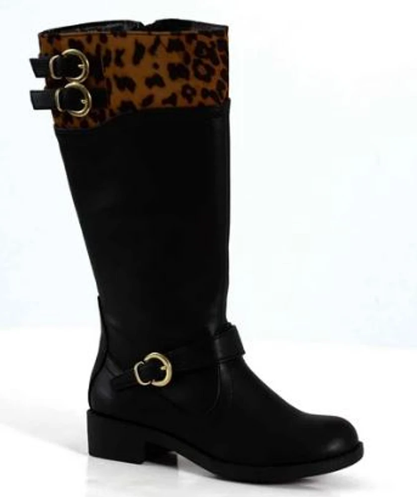 Youth Girls Dress Boots : BLK/CHEETAH