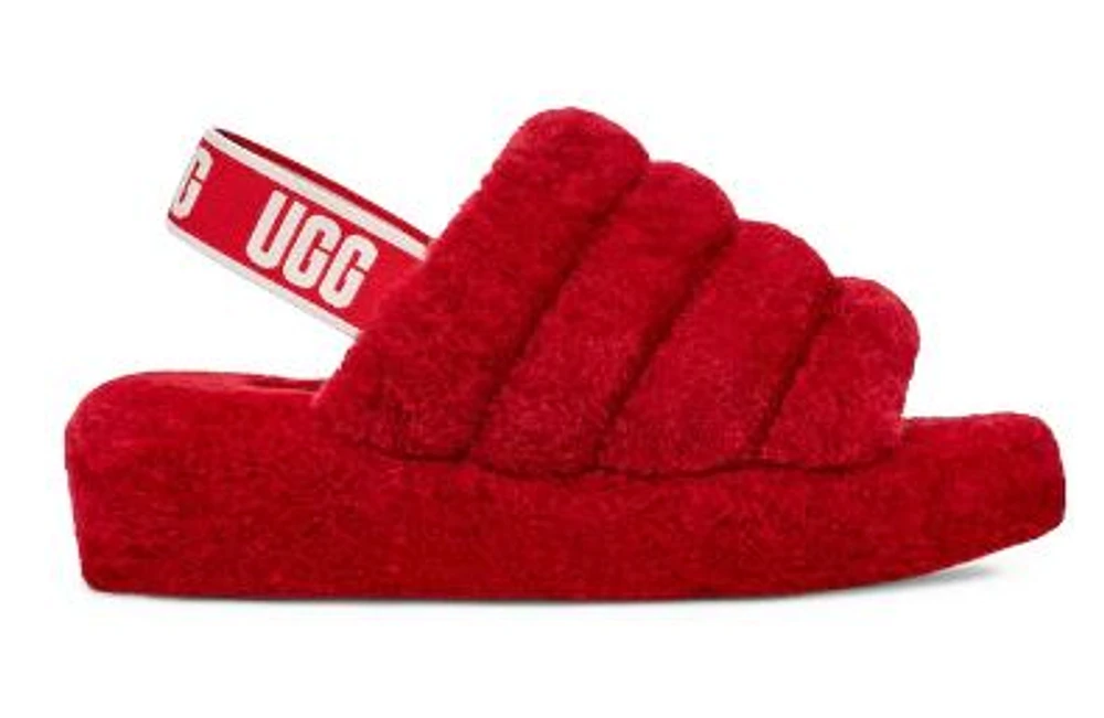 Ugg's Women Fluff Yeah Slide : Red