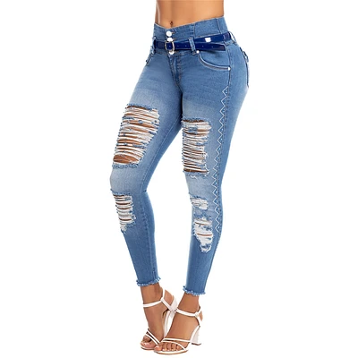 Mid-Waist Butt-Lifting Jeans