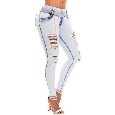 Mid-Waist Butt-Lifting Jeans