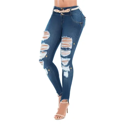 Mid-Waist Butt-Lifting Jeans