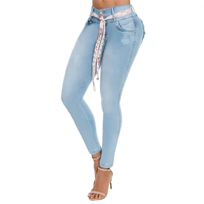 Mid-High Waist Butt-Lifting Jeans