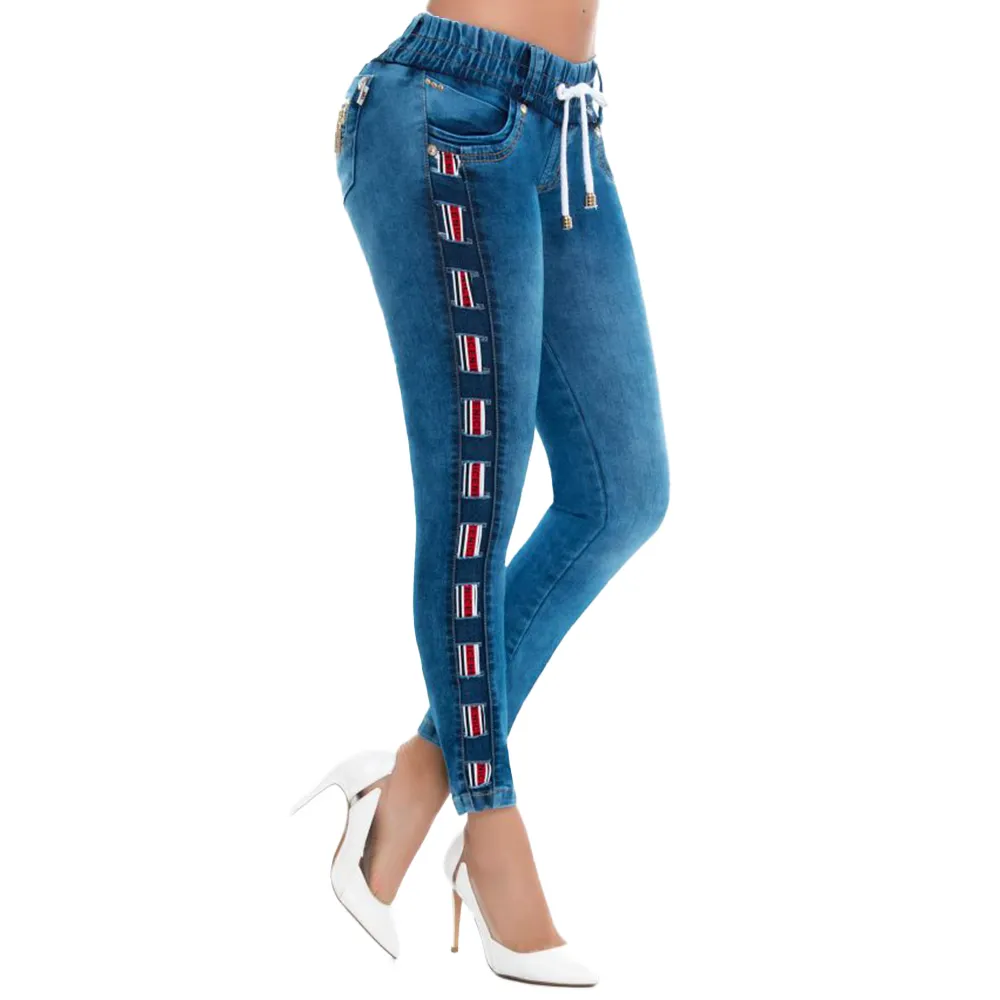 Jeans Wide Waist Blue Skinny Butt Lift Slimming Jeans Push Up