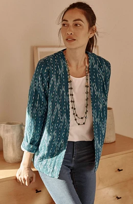 Pure Jill Kantha-Stitched Ikat Jacket
