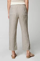 Pure Jill Linen Trapunto-Stitched Pants