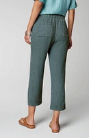 Pure Jill Linen Trapunto-Stitched Pants