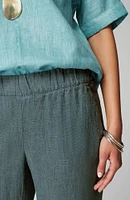 Pure Jill Linen Trapunto-Stitched Pants
