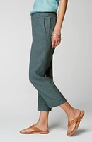 Pure Jill Linen Trapunto-Stitched Pants