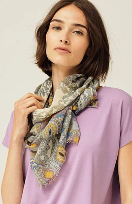 Paisley-Printed Square Scarf