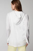 Pure Jill Cotton-Gauze Hooded Jacket