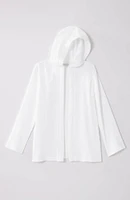 Pure Jill Cotton-Gauze Hooded Jacket