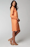 Linen Popover Shirtdress