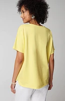 Pure Jill Dolman-Sleeve French Terry Top