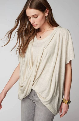 Pure Jill Twisted-Drape-Front Top