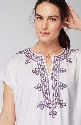 pure jill knit embroidered tunic