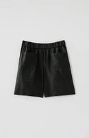 Linen Patch-Pocket Pull-On Shorts