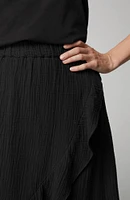 Cotton-Gauze Ruffled Wrap Skirt