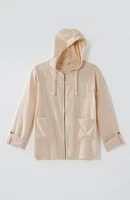 Hooded Tab-Sleeve Jacket
