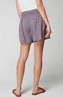 Smocked-Waist Crinkle Shorts