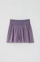 Smocked-Waist Crinkle Shorts