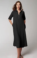 Cotton-Gauze One-Pocket Shirtdress